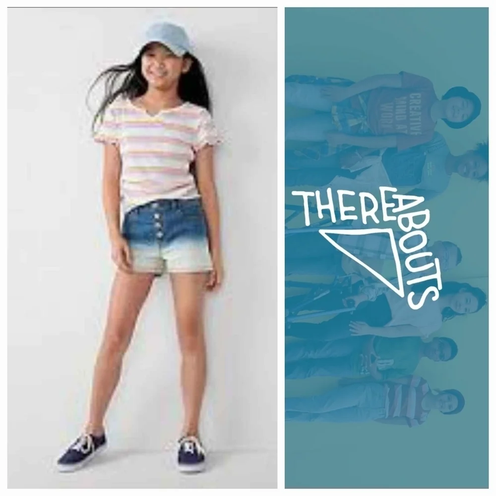 NWT thereabouts Dip Dyed Superflex Shortie Jean Shorts ~14